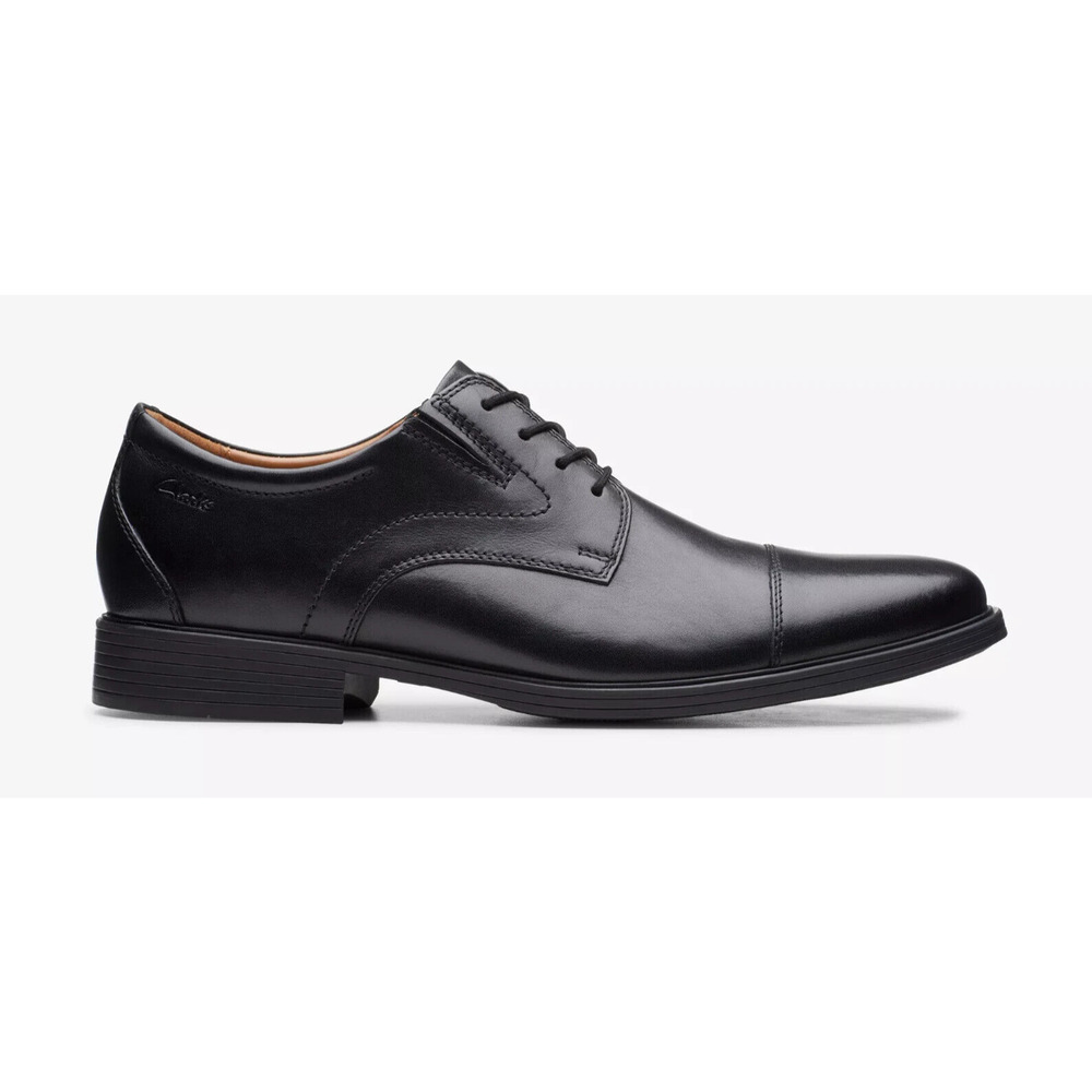 Clarks Mens Whiddon Cap‎ Black Leather Oxfords Shoes Size 12 M